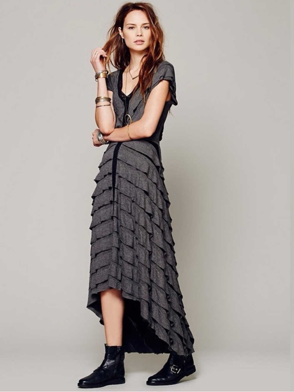 Free People Mia tiered Ruffle dress